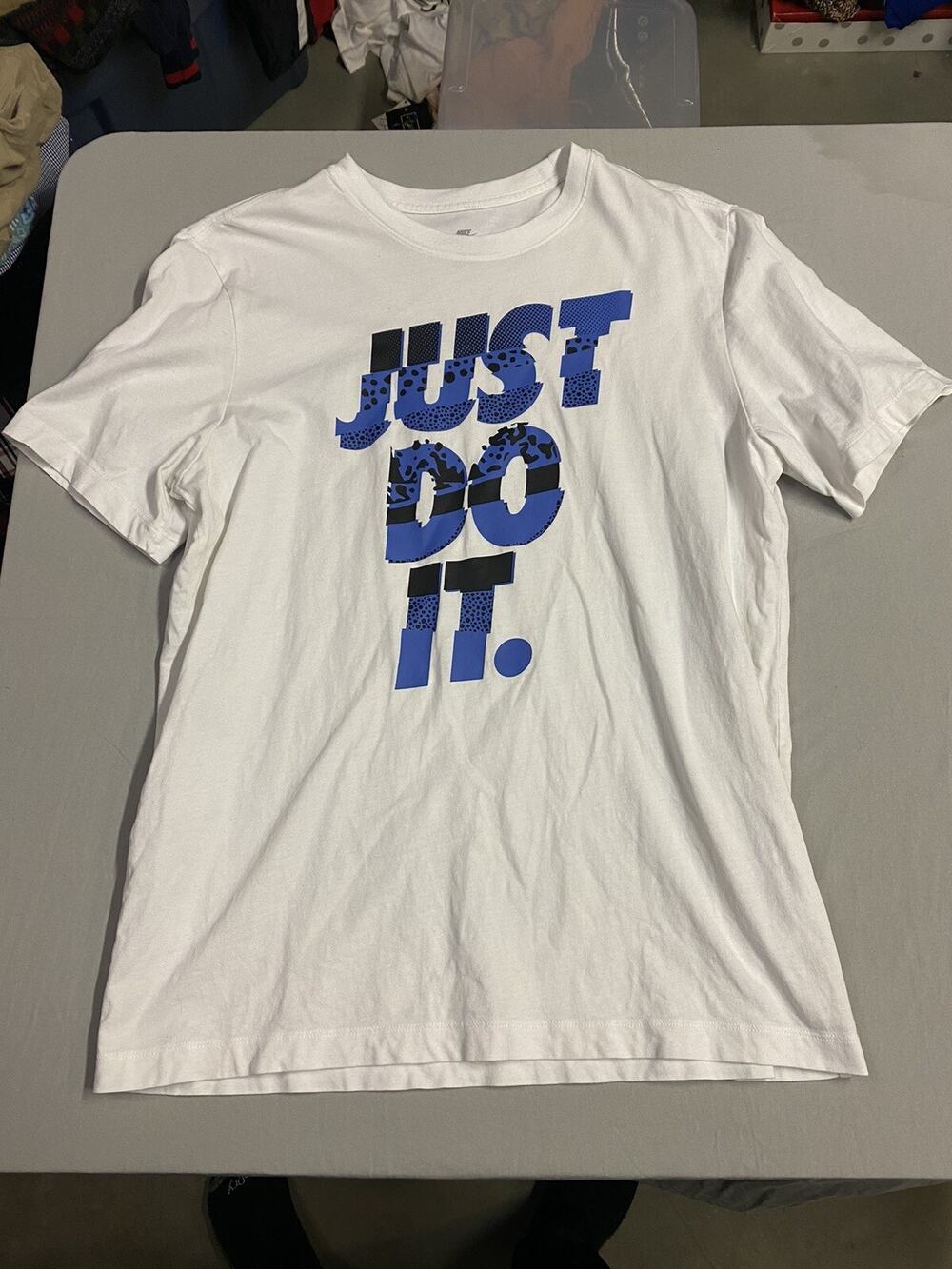 Nike JDI Just Do It T Shirt Mens Regular Fit Size Large White Logo Swoosh